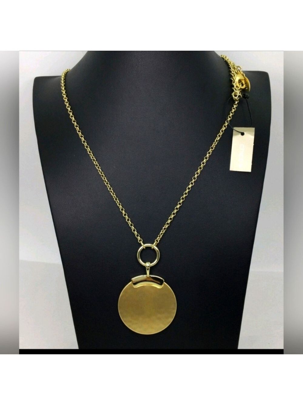NWT Chico's Goldtone Royce Pendant Long Chain Necklace 38"